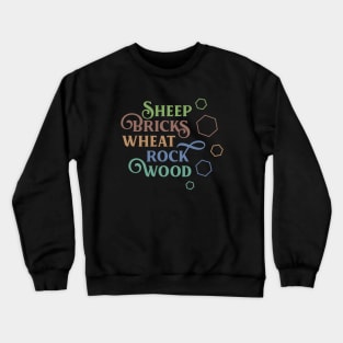 Settlers Resources Minimalist Board Games Crewneck Sweatshirt